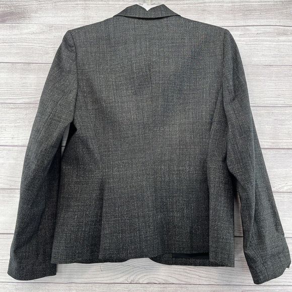 Theory Wool Blazer Women's Size 12 Black & White Pinstriped 2 Button Jacket - Picture 2 of 9